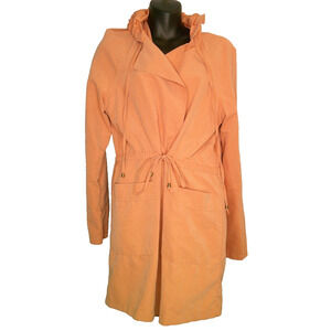 LOVE TREE Pink Lightweight Hooded Drawstring Waist Utility Jacket Women's Large